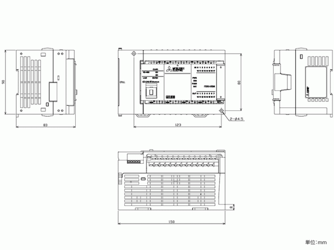 FX5U-32MT/ES ダウンロード (外形図 ・ CAD) MELSEC IQ--fシーケンサ MELSEC 仕様から探す|三菱電機 Fa
